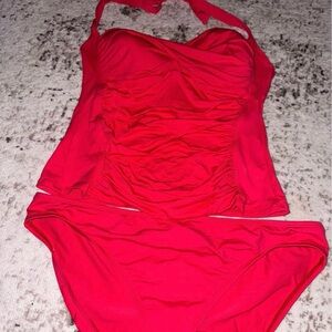 Red Halter Bikini Set